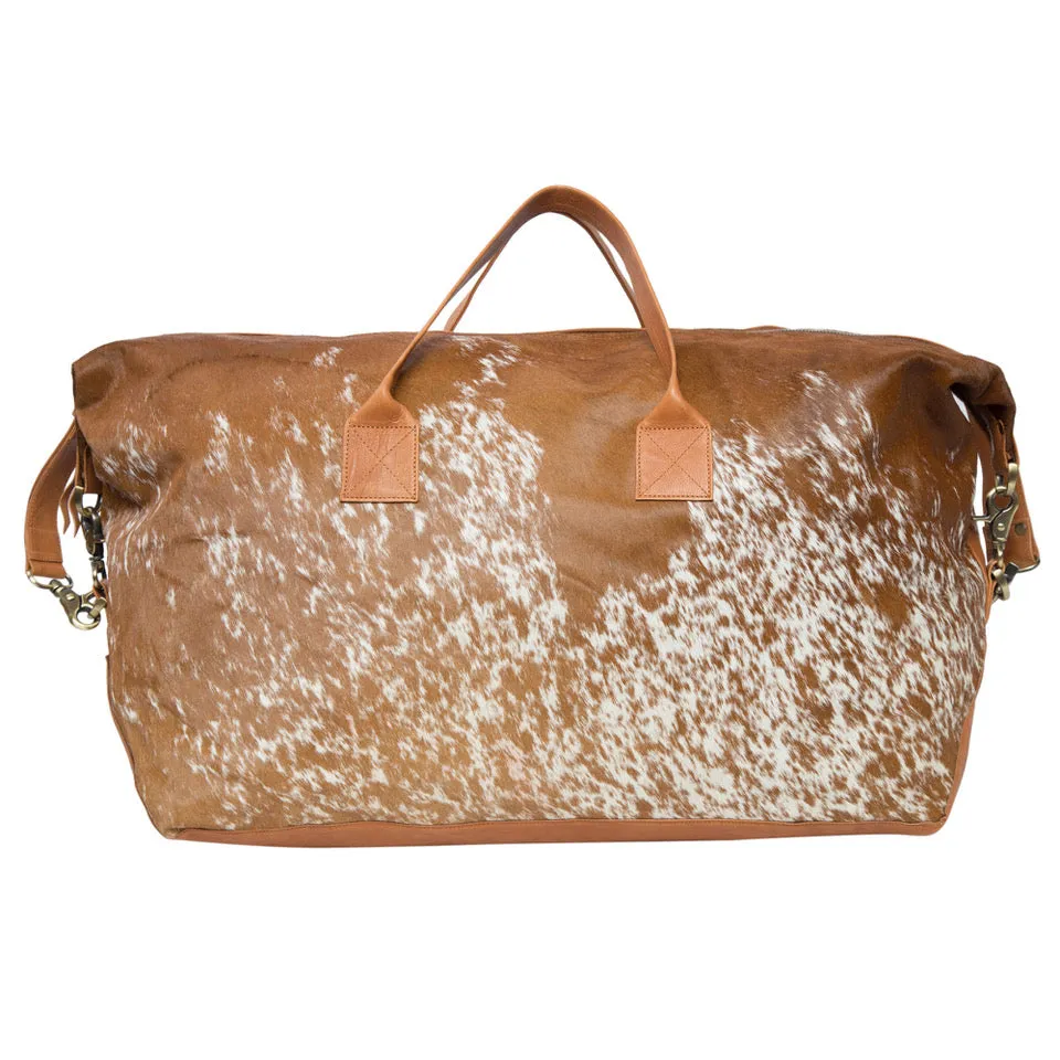 America Cowhide Duffle Overnight Bag