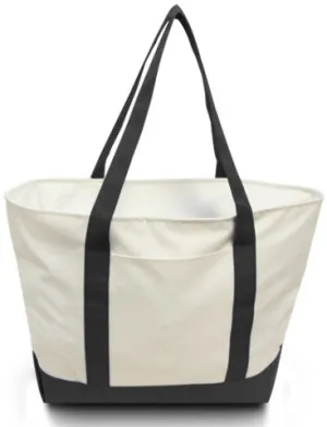 bay view giant zipper boat tote - black Case of 24