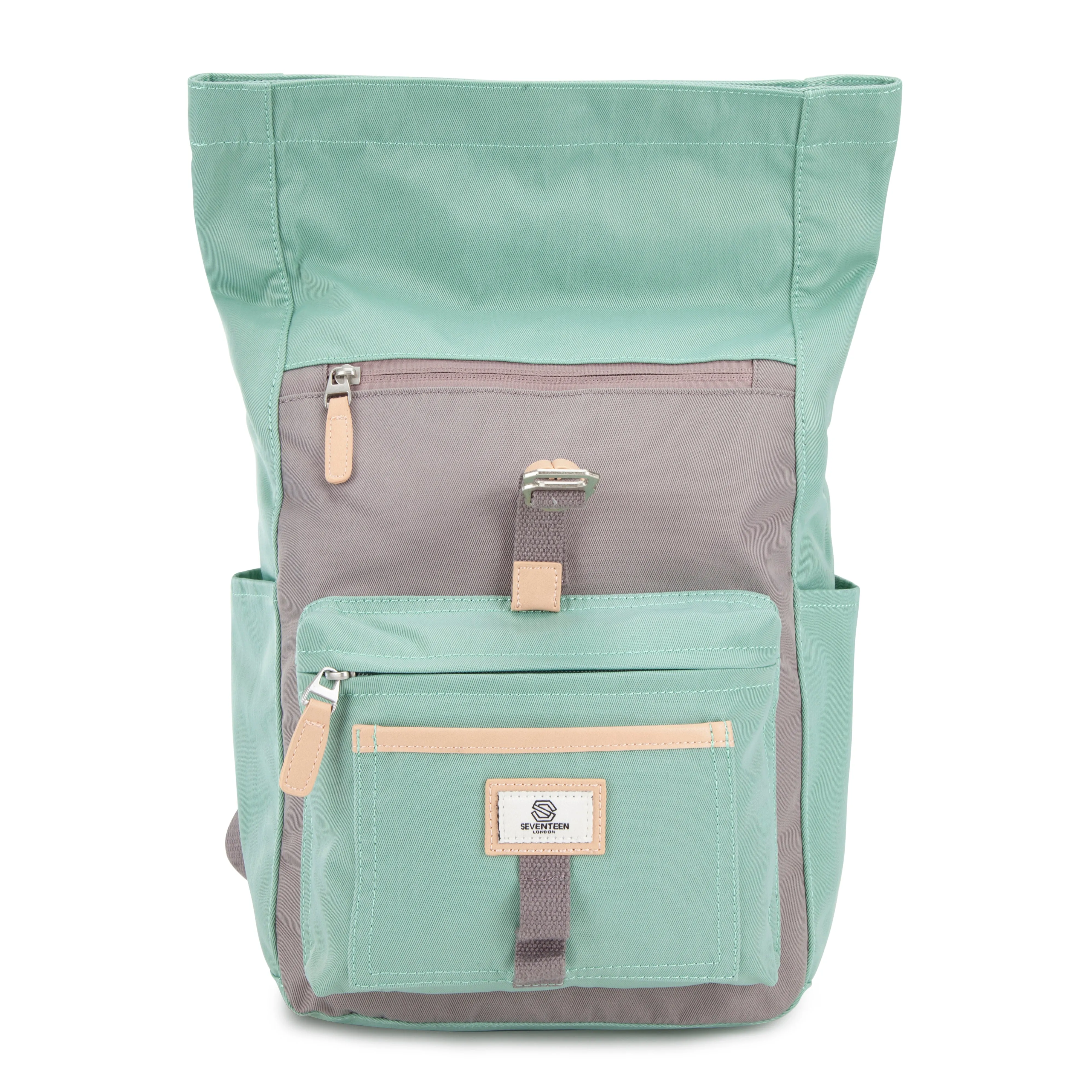 Canary Wharf Mini Backpack - Pastel Green with Grey