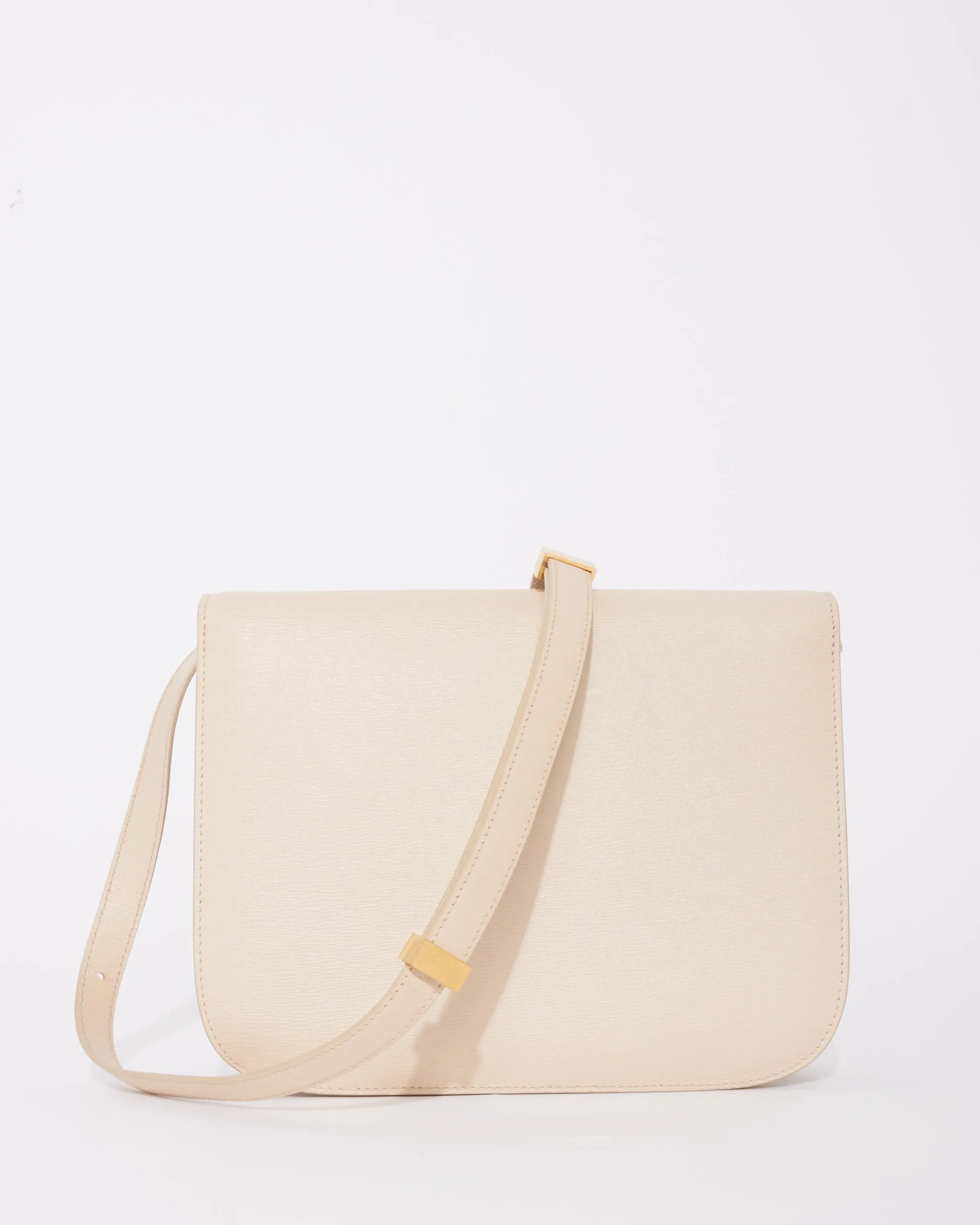 Celine Light Beige Calfskin Leather Box Bag