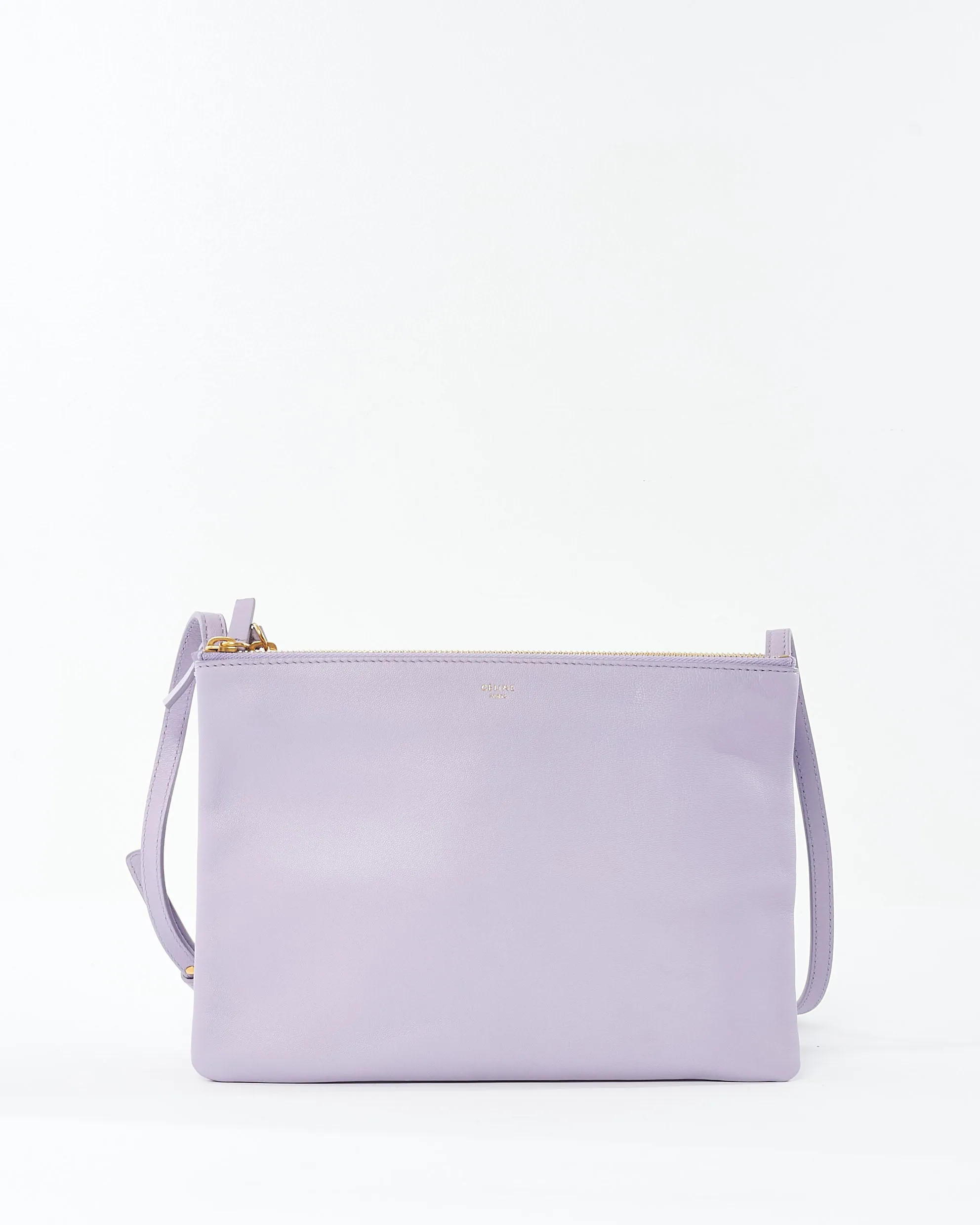 Celine Lilac Leather Trio Pouch Crossbody Bag