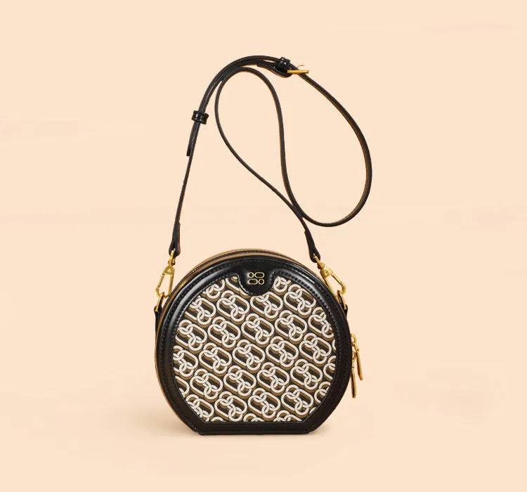 Chic Round: Presbyopic Korean Style High Sense Niche Phone Crossbody Shoulder Bag