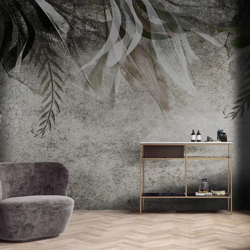 Custom Mural Wallpaper Retro Abstract Art Leaf (㎡)