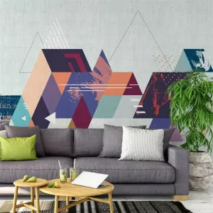 Custom Wallpaper Mural Abstract Colorful Geometric Pattern (㎡)