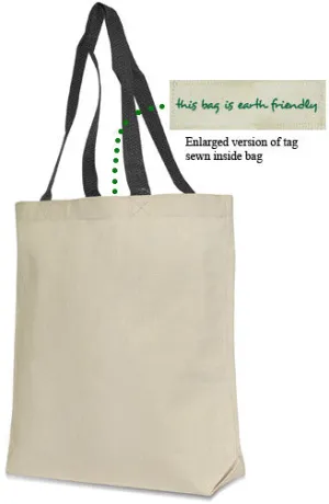 eco friendly jennifer cotton canvas tote (natural/black) Case of 72