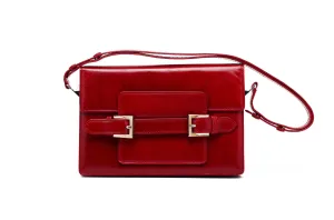 Fendi - Red Clutch with Strap and Silver Buckles -