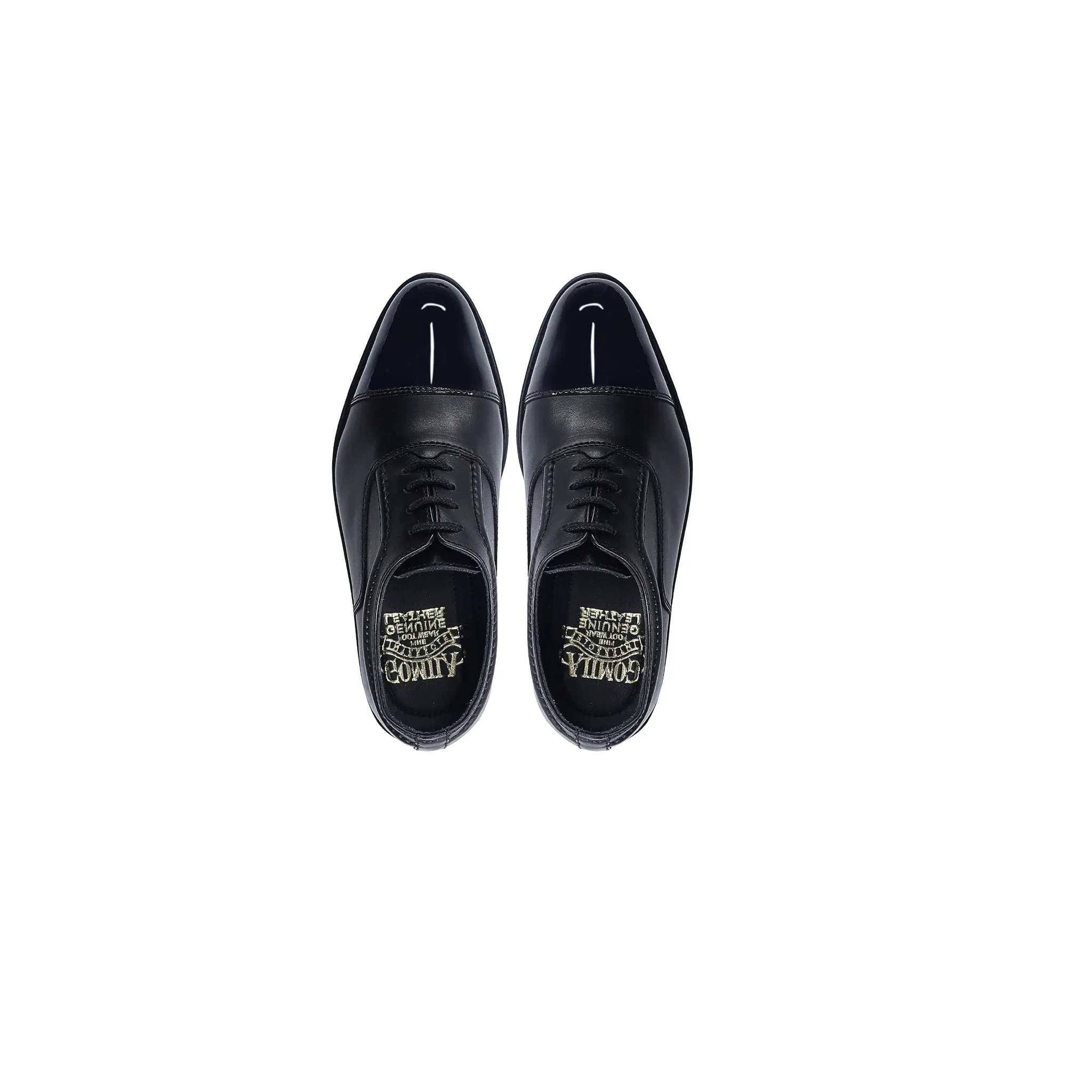 Freetown - Kid's Black Calf and Patent Leather Oxford (5-12 Years Old)