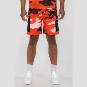 Red Full Camo Toggle Shorts