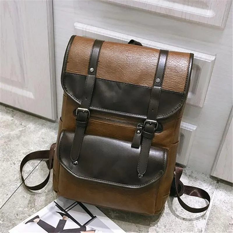 Stylish Leather Casual Multifunction Travel Backpack