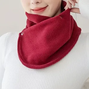 Versatile Solid Color Snap Neck Gaiter Stay Warm and Stylish