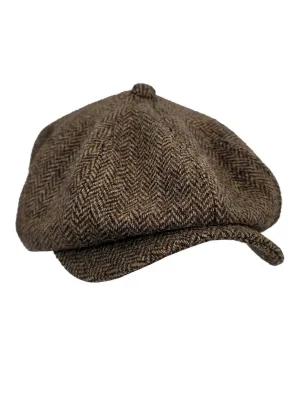 Vintage Octagonal Cap Herringbone Wool Beret - Unisex Hat