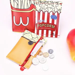 Women Cute Creative Snacks Coin Purse PU Leather Purse Bag Zipper Change Purse Wallet Holders Money Bag For Kids Girl Gift