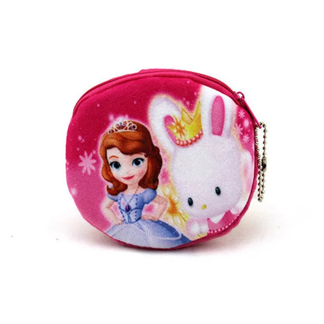 XZHJT New 2016 Kawaii Cartoon Sofia The First Children Plush Coin Purse Zipper Change Purse Wallet Kids Girl Women For Gift