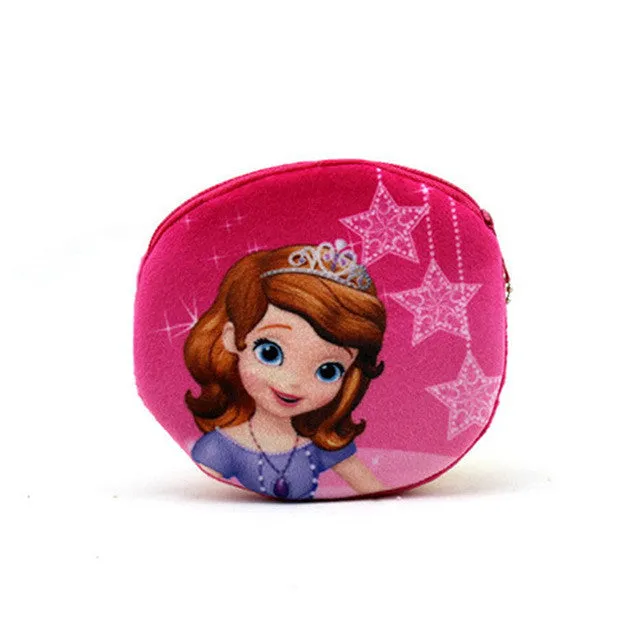 XZHJT New 2016 Kawaii Cartoon Sofia The First Children Plush Coin Purse Zipper Change Purse Wallet Kids Girl Women For Gift